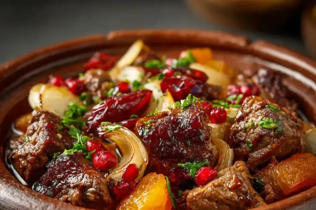 Kuru kayısı ve dana etiyle tatlı-tuzlu Anadolu yemeği