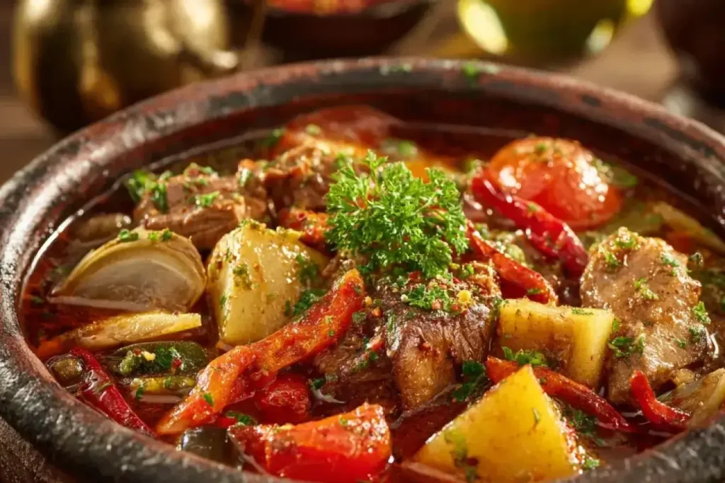 Dana, kuzu ve tavuğun birleştiği zengin et yemeği